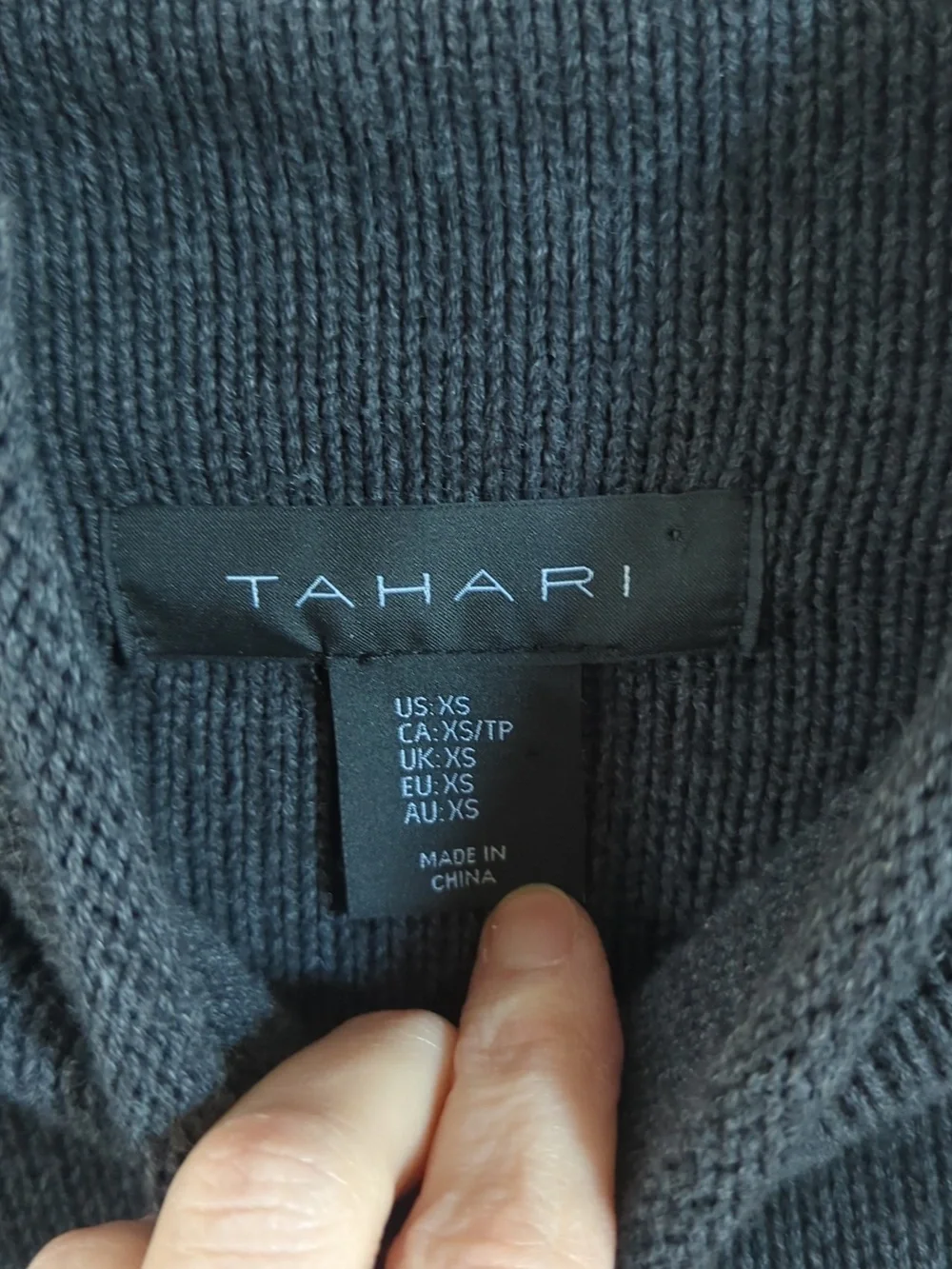 Tahari Black And Grey Cowl Neck Pull Over - Picture 2 of 4